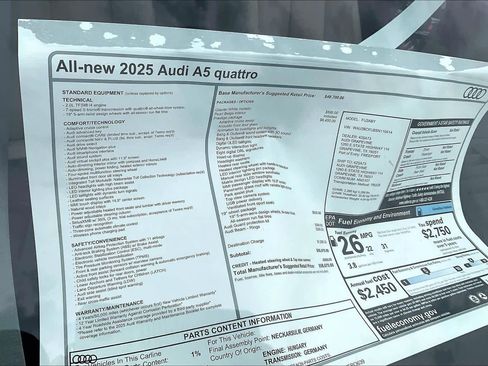 New 2025 Audi A5 2.0T Prestige image 17