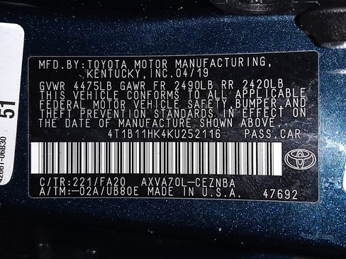 Used 2019 Toyota Camry LE FWD image 33