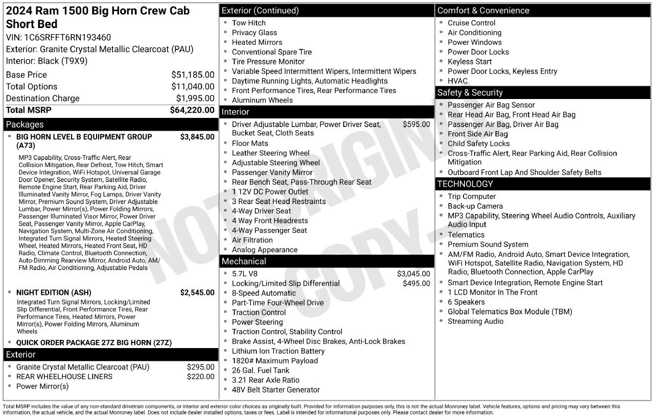 Used 2024 RAM 1500 Big Horn AWD/4WD image 3