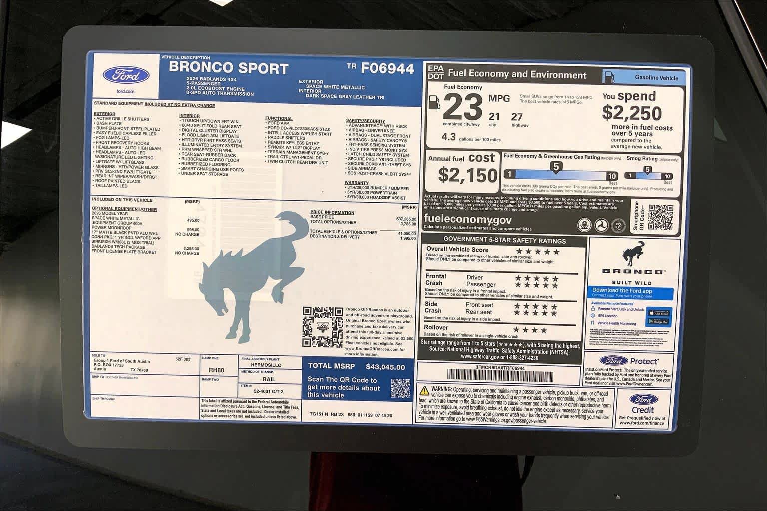 New 2026 Ford Bronco Sport Badlands w/ Badlands Tech Package AWD/4WD image 21