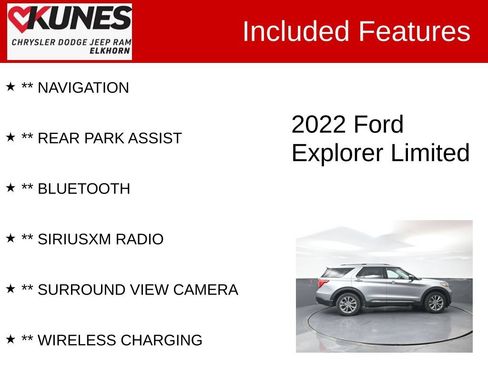 Used 2022 Ford Explorer Limited w/ Equipment Group 301A AWD/4WD image 3