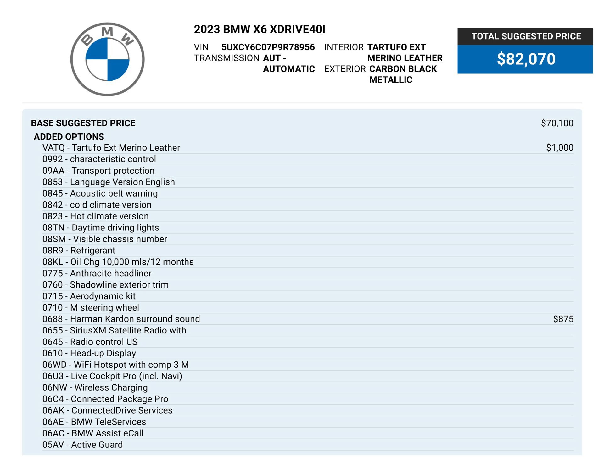 Used 2023 BMW X6 xDrive40i w/ M Sport Package AWD/4WD image 81
