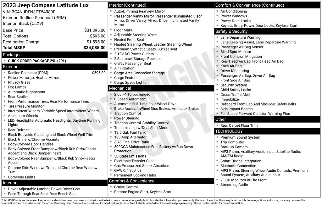 Used 2023 Jeep Compass Latitude AWD/4WD image 1