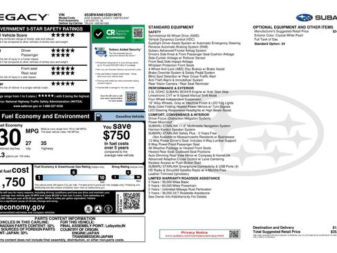Used 2025 Subaru Legacy Limited image 11