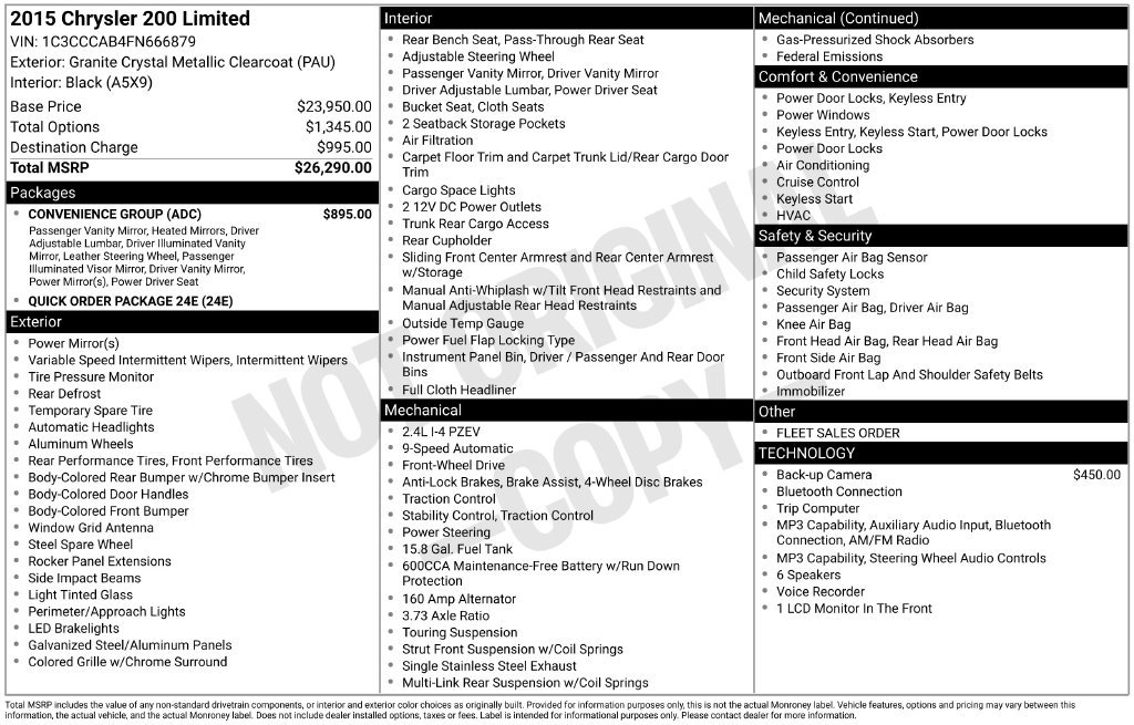 Used 2015 Chrysler 200 Limited w/ Convenience Group FWD image 39