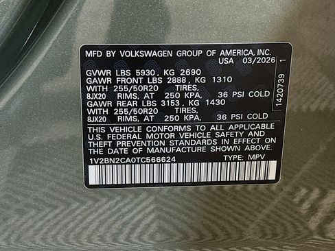 New 2026 Volkswagen Atlas SEL AWD/4WD image 33