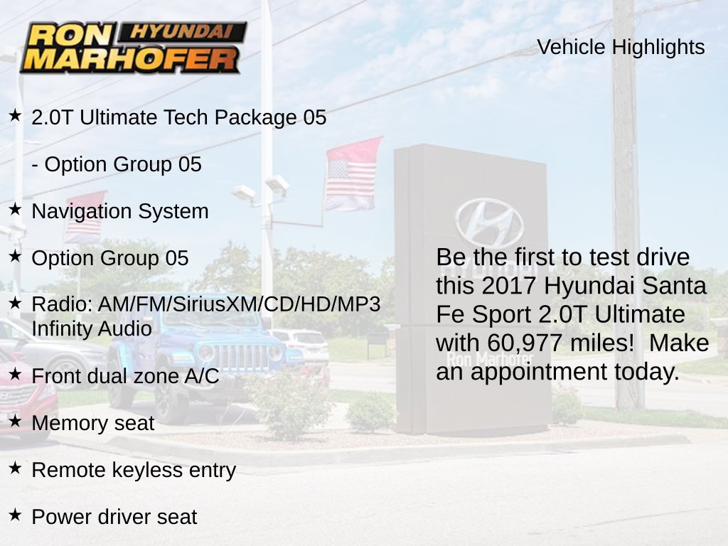 Used 2017 Hyundai Santa Fe Sport w/ 2.0T Ultimate Tech Package 05 AWD/4WD image 2
