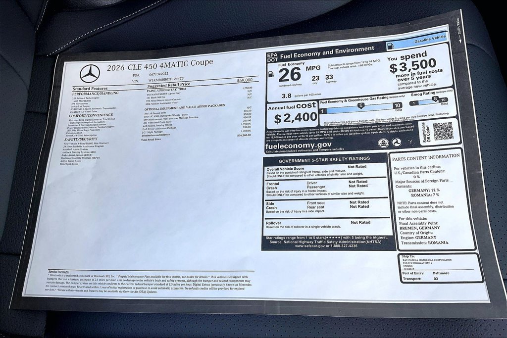 New 2026 Mercedes-Benz CLE 450 4MATIC Coupe image 12