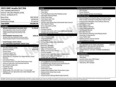 Used 2023 GMC Acadia SLE w/ Driver Convenience Package image 57