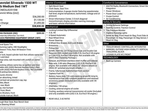 Used 2018 Chevrolet Silverado 1500 W/T w/ Trailering Package image 29