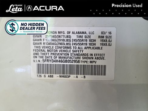 Used 2016 Acura MDX SH-AWD w/ Technology Package image 24