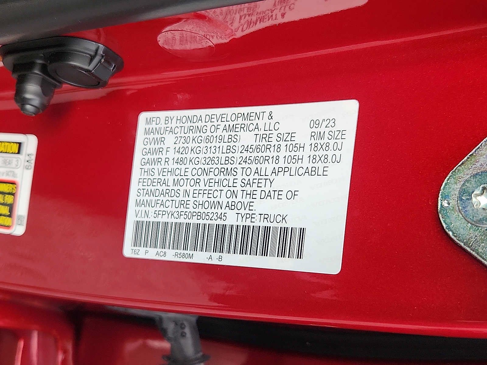 Certified 2023 Honda Ridgeline RTL image 26