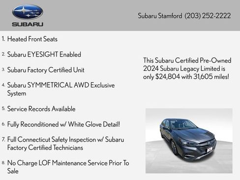 Certified 2024 Subaru Legacy Limited AWD/4WD image 2