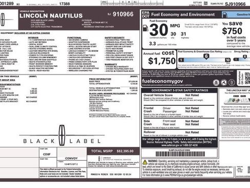Used 2025 Lincoln Nautilus Black Label w/ Jet Appearance Package AWD/4WD image 36