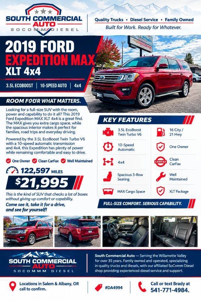 Used 2019 Ford Expedition Max XLT w/ Equipment Group 202A AWD/4WD image 15