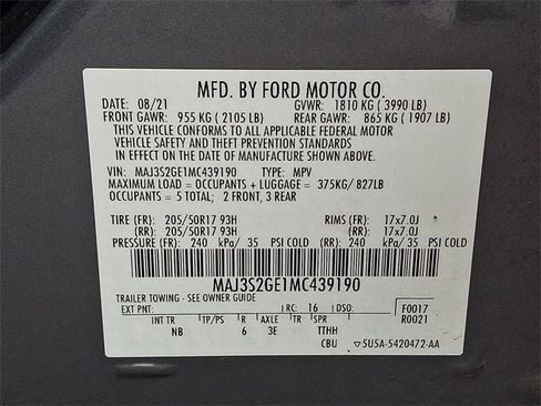 Certified 2021 Ford EcoSport SE w/ SE Convenience Package image 26