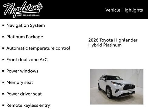 New 2026 Toyota Highlander Platinum image 15