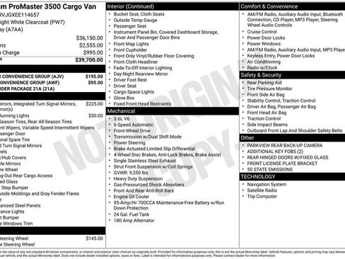 Used 2014 RAM ProMaster 3500 w/ Interior Convenience Group image 30