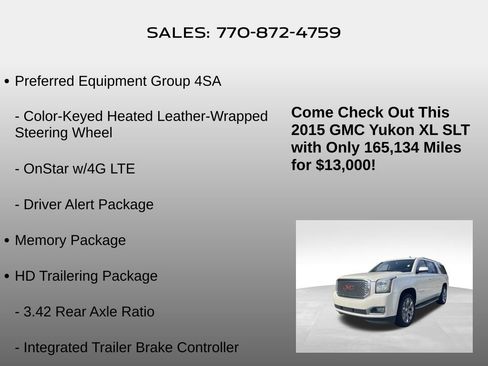 Used 2015 GMC Yukon XL SLT w/ Open Road Package image 15