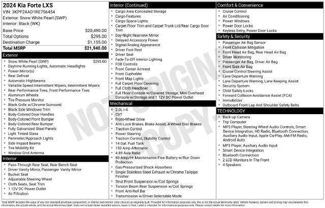Used 2024 Kia Forte LXS FWD image 18