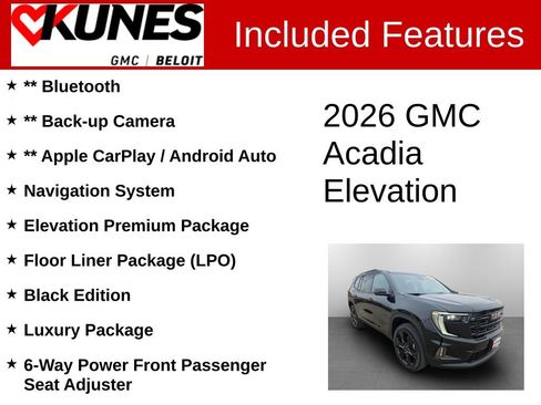 New 2026 GMC Acadia Elevation w/ Black Edition AWD/4WD image 2