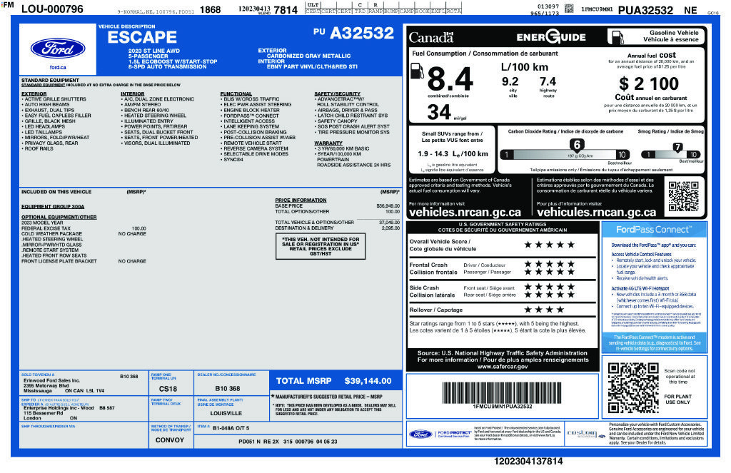 Used 2023 Ford Escape ST-Line AWD/4WD image 2