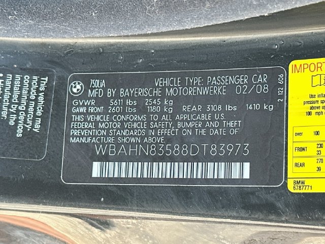 Used 2008 BMW 750Li RWD image 31