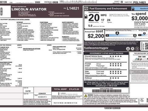 Used 2023 Lincoln Aviator Reserve w/ Equipment Group 201A image 43