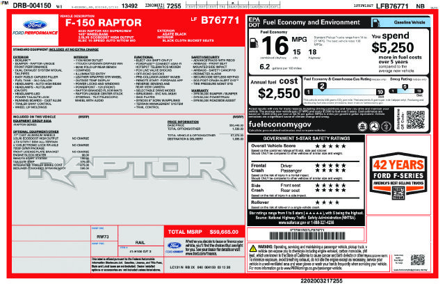 Used 2020 Ford F150 Raptor AWD/4WD image 21