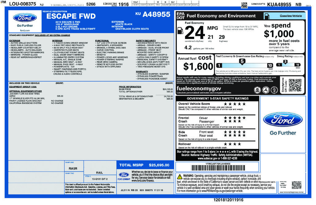 Used 2019 Ford Escape S FWD image 9