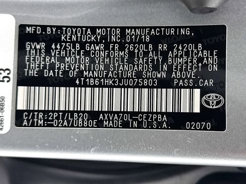 Used 2018 Toyota Camry XSE w/ Audio Package image 43