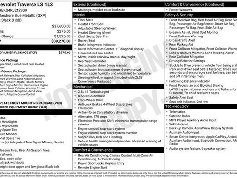 Used 2024 Chevrolet Traverse LS w/ LPO, Floor Liner Package FWD image 30