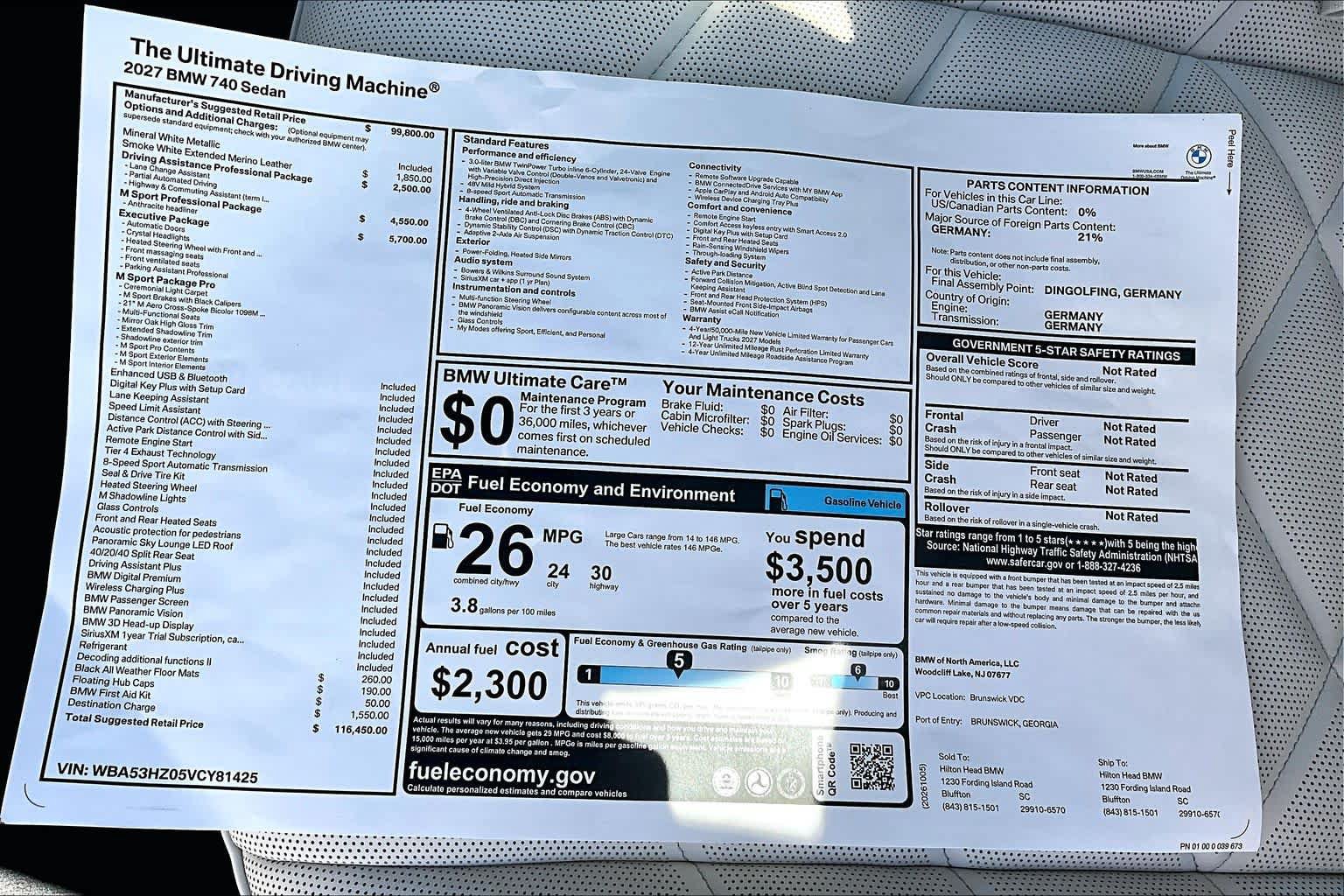 New 2027 BMW 740i w/ Executive Package RWD image 18