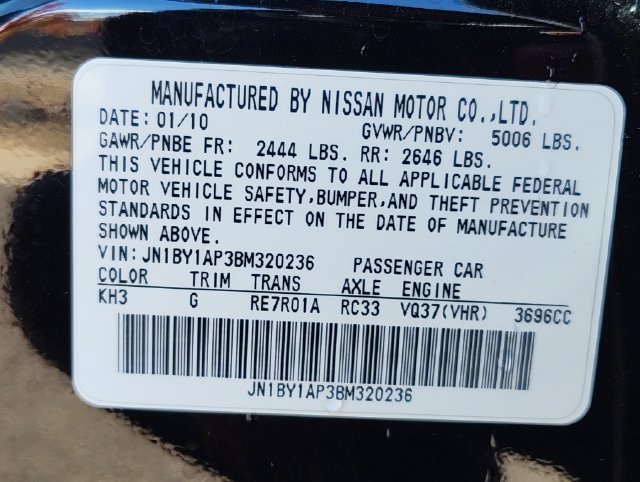 Used 2011 INFINITI M37 w/ Premium Pkg RWD image 9