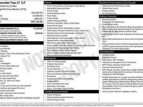 Used 2017 Chevrolet Trax LT w/ Sun & Sound Package AWD/4WD image 27