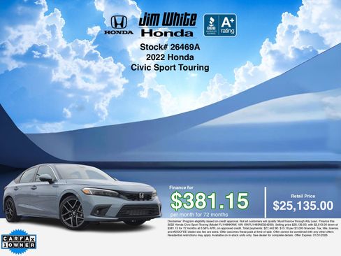 Certified 2022 Honda Civic Sport Touring image 3