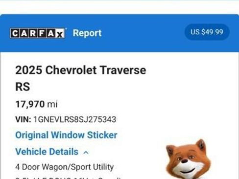 Used 2025 Chevrolet Traverse RS AWD/4WD image 7