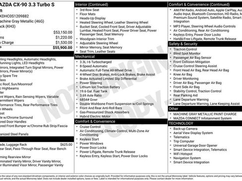 Certified 2025 MAZDA CX-90 3.3 Turbo S w/ Premium Package image 10