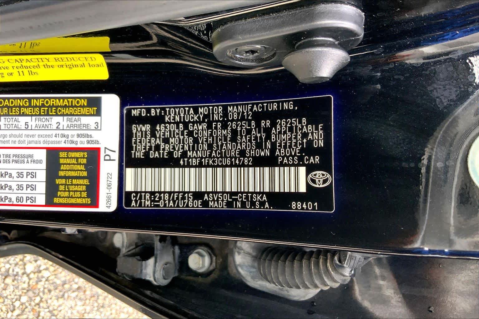 Used 2012 Toyota Camry SE FWD image 34