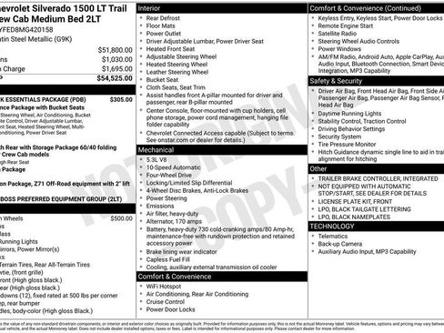 Used 2021 Chevrolet Silverado 1500 LT Trail Boss w/ LPO, Dark Essentials Package AWD/4WD image 10