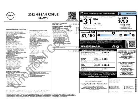 Used 2022 Nissan Rogue SL w/ SL Premium Package AWD/4WD image 9