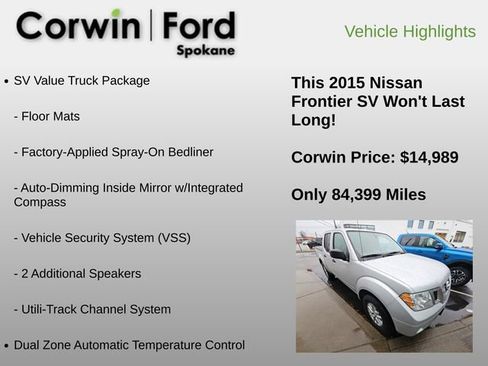Used 2015 Nissan Frontier SV w/ SV Value Truck Package image 12
