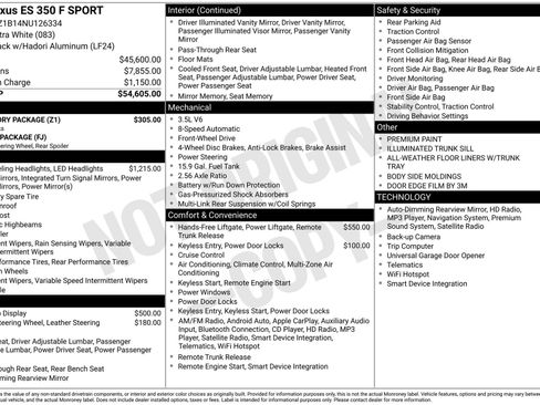 Used 2022 Lexus ES 350 F Sport w/ Accessory Package image 51