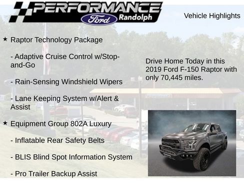 Used 2019 Ford F150 Raptor w/ Equipment Group 802A Luxury AWD/4WD image 8