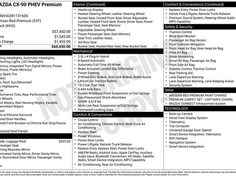 Certified 2024 MAZDA CX-90 Plug-In Hybrid w/ Premium Plus AWD/4WD image 27
