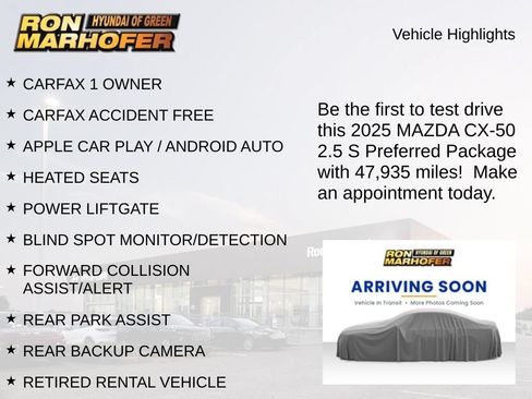 Used 2025 MAZDA CX-50 AWD 2.5 S w/ Preferred Package image 2