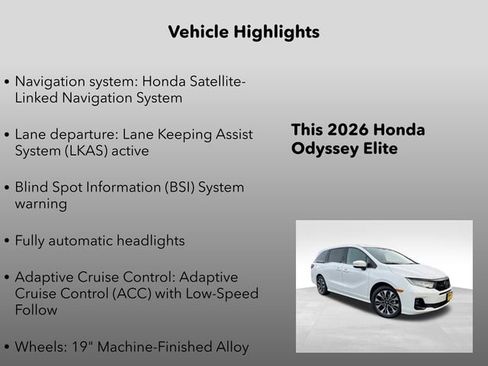 New 2026 Honda Odyssey Elite image 5