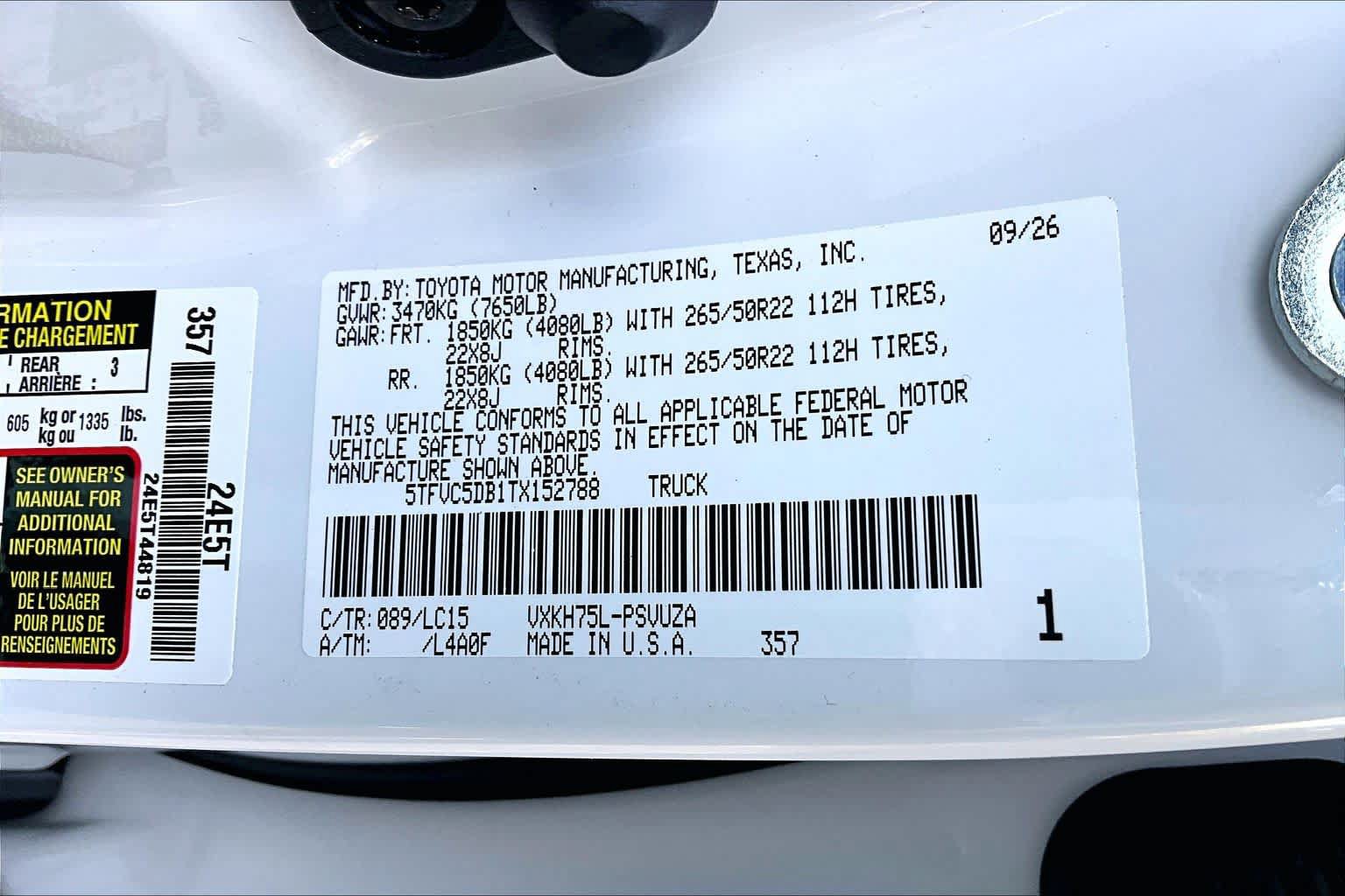New 2026 Toyota Tundra Capstone AWD/4WD image 18