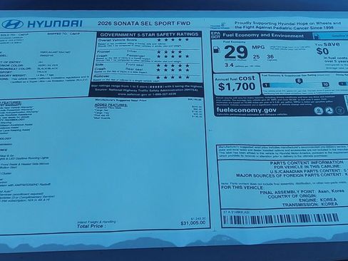 New 2026 Hyundai Sonata SEL FWD image 32