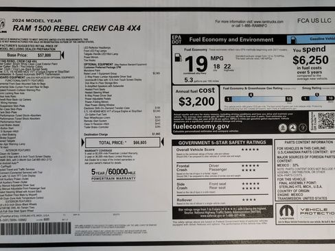 Used 2024 RAM 1500 Rebel w/ Rebel Level 1 Equipment Group image 56